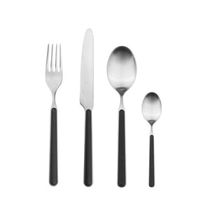 Set De Cubiertos Fantasia MEPRA® Italia Negro Mate 24 Piezas Para 6